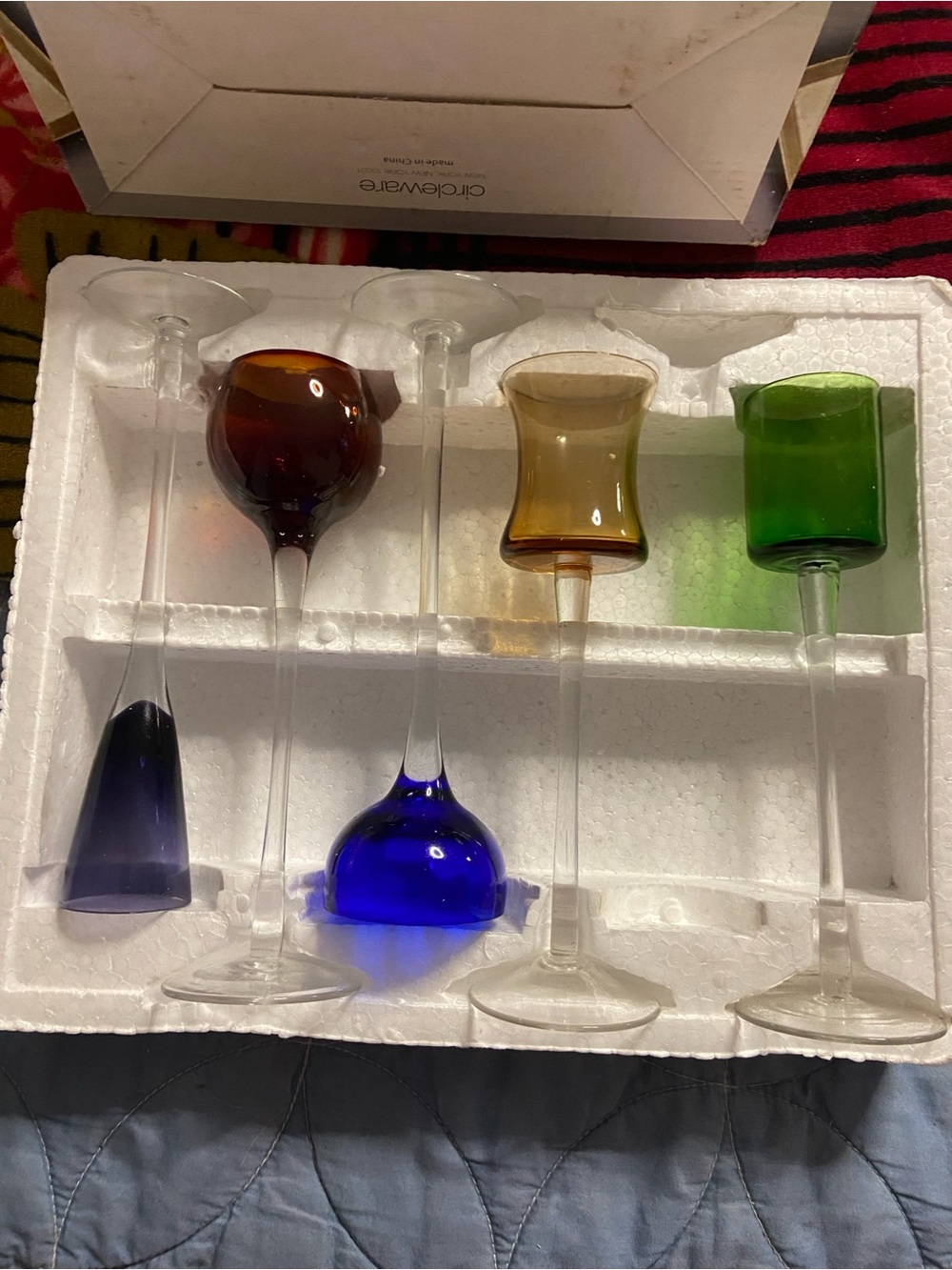 5PC. CIRCLEWARE  Colored Tall Shot Glass